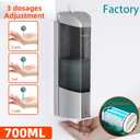 24oz Wall Mount Automatic Soap Dispenser, Touchless Sensor Liquid & Gel Hand Sanitizer Dispenser Battery Operated for Home Kitchen Bathroom Office Hotel Restaurant Commercial Use