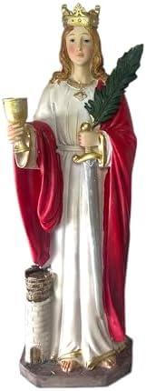 Moviebros St. Barbara Statue, Saint Barbara Holy Figurine Sculpture, 9 Inch