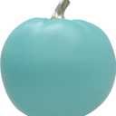 White and Turqoise Coastal Pumpkin Home Decor, Fall Beach Wedding Decoration with Cute Faux Sand Dollar Seashell, 6.75 x 3.25 x 7 inch