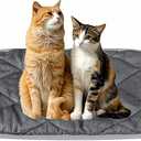 Self Heating Cat Bed Mat Reflective Pet Warming Pad Non-Slip Washable Self Heating Mat for Indoor Dogs and Cats 27.5"x19" (Grey)
