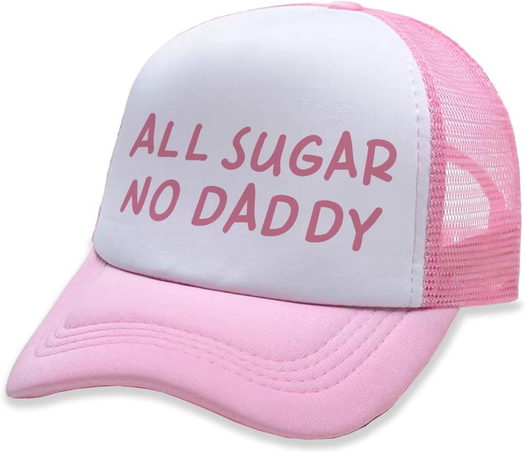 Funny Trucker Hat Gag Baseball Cap for Women Men Hat Adjustable, Friends Gag Gifts Essential for Travel (All Sugar No Dad Dy)