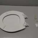 Mayfair Linden Slow Close Toilet Seat, Non Slip Heavy Duty Wood, Easy Install, Round, White