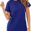 Milumia Women Casual Short T Shirt Dress Short Sleeve Straight Mini Tee Shirt Dress (Medium, Royal Blue)