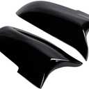 Side Mirror Cover Compatible with BMW 2014-2018 5 Series F10 F11 F18, 2014-2018 6 Series F06 F12 F13, 2013-2015 7 Series F01 F02 Rear View Door Side Mirror Cover Cap (Glossy Black)