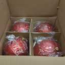 Zubebe 4 Pcs Extra Large Christmas Ball Ornaments Glitter 8'' (200 Mm) Giant Oversized Plastic Xmas Ball Big Hanging Christmas Tree Ornaments for Holiday Party Outdoor Decor(Shiny Brown)