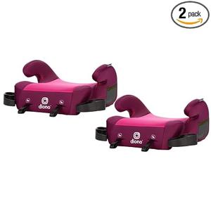Diono Solana 2 XL Pack of 2 2022, Dual Latch Connectors, Lightweight Backless Belt-Positioning Booster Car Seat, 8 Years 1 Booster Seat, Pink, Manufactured Date: 04/2026