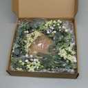 Eucalyptus Wreaths for Front Door, 18Inch Artificial Green Front Door Wreath Spring Summer Porch Decor with Berries for Home Farmhouse Wall Outdoor Decorations.