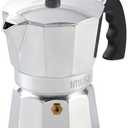 IMUSA USA B120-42V Aluminum Espresso Stovetop Coffeemaker 3-Cup, Silver (Pack of 1)