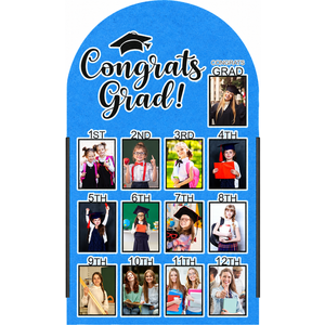 CroBlissful 27 x 16 Inch Graduation Photo Board Picture Frames Wall Decor Collage Display Blue Felt Board for 4 x 3 Inch Photo DIY Picture Holder 2026 Graduation Party Decorations