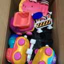 Funwee Steam Track Train Set for Toddlers, Magnetic Connection Train Toys w/Lights & Sounds, Electric Cartoon Choo Choo Train, Toy Train Christmas Birthday Gift for Toddlers 2 3 4 5+ Boy Girl (Pink)