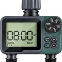 Sprinkler Timer 2 Zone, Programmable Water Timer for Garden Hose with Rain Delay, Manual and Automatic Irrigation Controller System, Waterproof Water Hose Timers for Yard, Lawn, Pool