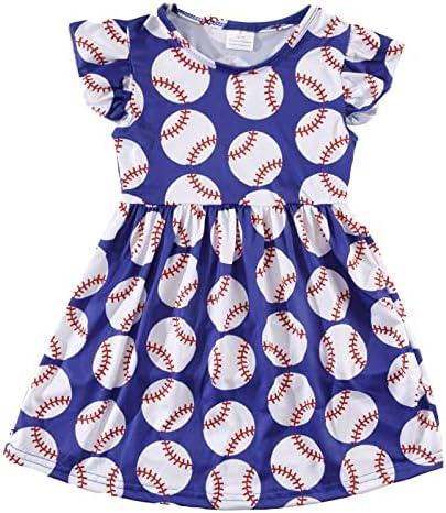 VUMUZU Toddler Girls Twirl Sping Summer Dress Flutter Sleeve Casual Pattern Dresses Summer Apparel, Size 3XL
