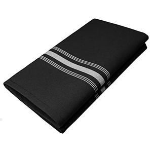 Beritle Cloth Napkins, 8 Pack - Commercial Quality 18 x 22 Inches, MJS Linen, Striped, Black White, Solution Dyed, Soil Release, Restaurant, Hotel, Wedding, Party