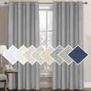 H.VERSAILTEX 100% Blackout Curtain for Bedroom 96 Inches Long Grommet Linen Face Full Light Blocking Curtain Drape for Living Room Thermal Insulated Linen Look Curtain 1 Panel, 52" W x 96" L, Dove