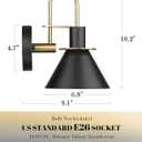 Modern 1 Light Bathroom Vanity Light Fixture, HWH Industrial Wall Sconce Lamp for Indoor Outdoor, Black Gold Finish Wall Light for Bedroom, Kitchen Sink, Above Mirror, 5HZG56B BK+BG