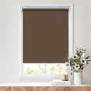 LazBlinds No Tools No Drill Cordless Roller Shades, 100% Blackout Roller Blinds for Windows, Thermal Insulated UV Protection Waterproof Roll Up Window Blinds and Shades, 22'' W x 72'' H, Brown