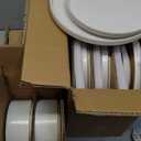 Famiware Star Dinnerware Sets, Plates and Bowls Set for 4, 12 Pieces Ribbed Dishes - Chip and Scratch Resistant, Microwave and Dishwasher Safe Tableware, Matte White