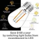 Solatec LED String Lights, Shatterproof 48FT 15 Hanging Sockets Commercial Grade Waterproof 2W Outdoor String Light Decor for Patio, Garden, Balcony, Deck S14 2W