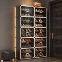MAGINELS Shoe Rack,Expandable Shoe Cabinet Easy to Assemble. Shoe Storage with Door,Entryway, Closets, Hallway, and Bedroom.Accommodates Up to 40 Pairs of Shoes.