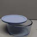 Pyrex Colors Tinted (4 Cup) Medium Round Food Storage Container, Snug Fit Non-Toxic Plastic BPA-Free Lids, Freezer Dishwasher Microwave Safe (Blue)