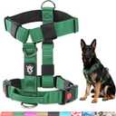 TSPRO Premium Heavy Duty Tactical Dog Harness for Medium/Large Dogs, No Pull, Adjustable, Padded Handle & QuickRelease Buckles, Ideal for Hiking, Walking, Running, Training (Green L)