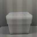 IRIS USA 40 Qt Stackable Plastic Storage Bins with Lids, 4 Pack - BPA-Free, Made in USA - See-Through Organizing Solution, Latches, Durable Nestable Containers, Secure Pull Handle - Clear