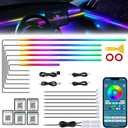 Dreamcolor Acrylic Interior Car LED Strip Light with Wireless APP, RGB 18 in 1 with 175 inches 612 LEDs Fiber Optic Strip Lights for Car, Dual Zone Symphony Neon Car Ambient Lighting