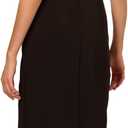 Adrianna Papell Rhinestone Rosette Halter Midi Sheath Dress (Black, 16)