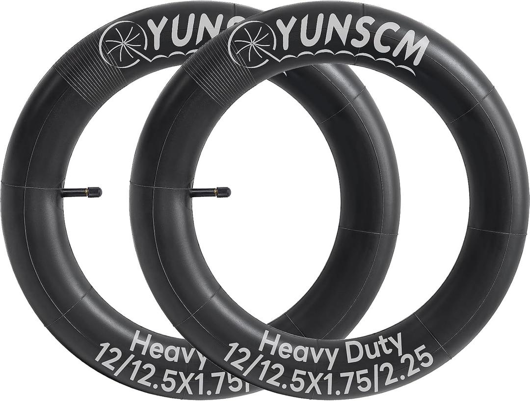 2-Pcs 12"/12.5" Heavy Duty Bike Tubes 12/12.5x1.75/2.25(12 1/2 X 2 1/4) AV 45/57-203 Inner Tubes Compatible with 12x1.75-2.25 12.5x1.75-2.25 12 ½ x 2 ¼ Kid Bike Bicycle Tire Tubes Schrader Valve
