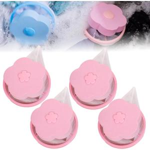 Pet Hair Remover Laundry, 2025 New Upgrade Reusable Pet Hair Remover for Laundry, Laundry Pet Hair Catcher for Washing Machine (4, Pink)