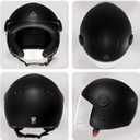 TRIANGLE Open Face Motorcycle Helmet Retro 3/4 Helmets with Clear Visor for Men Women DOT Approved (Black, XL)