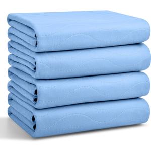 Conkote Washable Underpads, 34" x 36" (Pack of 4), Waterproof Protective Pad for Bed, Couch, Sofa, Floor, Reusable Bedwetting Incontinence Pads for Kids, Adults, Elderly, and Pets