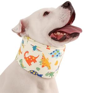LovinPet Dog Recovery Collar, Adjustable Soft Cone for Medium & Large Dogs, Post-Surgery Comfort & Lick Prevention, Jurassic Dinosaur Print,Yellow