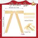 Artmag 24 Pcs Velvet Bows for Christmas Tree Rustic Bows Velvet Christmas Ornaments for Door Garland Wreath Gift Party Holiday Decoration (Width of 1 Inch,Beige)