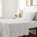 Amazon Basics 3 Piece Bed Sheet Set, 100% Cotton Jersey, Includes Super Soft, Flat and Fitted Sheets, Pillowcase, Twin, Oatmeal, Solid