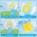 Bubble Machine for Kids, Angel Rechargeable Handheld 20000+Bubbles 3 Modes with Colorful Lighting Automatic Bubble Machine for Kids Toys Party Outdoor Gifts Boys (Blue)