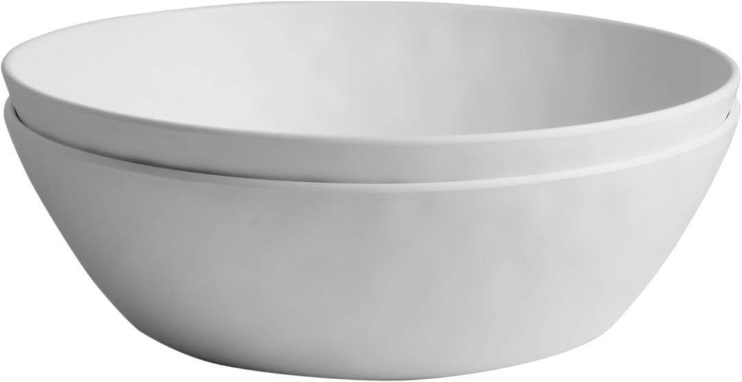 M&B GWPP Melamine Large Serving bowls, 3.7Quart Salad Bowls for Popcorn, Soup, Pasta, Pho, Snack - Set of 2 Mixing Bowls for Entertaining and Kitchen (White) M&B GWPP Melamine Large Serving bowls, 3.7Quart Salad Bowls for Popcorn, Soup, Pasta, Pho, Snack - Set of 2 Mixing Bowls for Entertaining and Kitchen (White)