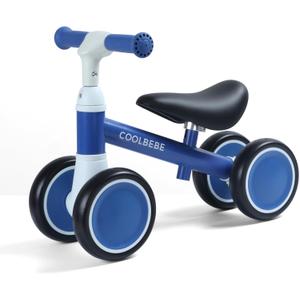 COOLBEBE Baby Balance Bike for 1 Year Old Boys Girls Gift, 2 Year Old Toddler Balance Bike with 4 Silent Wheels, One Year Old Birthday Gift Children for 12M-36M Pre-School (Blue)