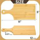 12 Pack Bamboo Cutting Board with Handle, 11" x 5" Individual Charcuterie Boards, Blank Laser Engraving Board, Bulk Food Platter, Mini Board for Kitchen, Home Decor, Housewarming Gift
