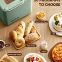 Neretva Bread Maker, 20-in-1 2LB Bread Machine Dual Heater & Nonstick Ceramic Pan Bread Makers Machine All Metal Compact for Gluten Free/Dough Maker/Meat Floss/Jam/Yogurt/Breadmaker Recipe-Light Green