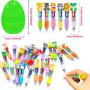 2 x 24 Pcs Animal Multicolor Pens 4 Colors in 1 Ballpoint Pen Bulk with 4 Pcs Easter Eggs for Kids Girls Boys Easter Basket Stuffers Party Favors Easter Egg Fillers Hunt