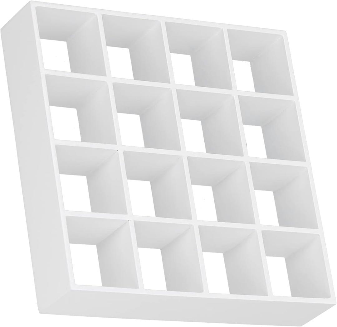 1:12 Dollhouse Bookshelf, 16 Grid dollhouse bookcase Miniature Wooden Display Shelf Storage Rack Furniture Accessories for Mini House Scene Decoration(White)
