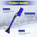 Dickno 24 Inch Car Snow Scraper and Brush, Detachable Scratch Free Ice Scraper with Ergonomic Foam Grip, Universal Winter Snow Removal Tool for Car Windshield Window (Blue)