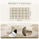 Beeiva Checkered Print 3x5 Washable Area Rug for Bedroom, Non Slip Ultra Thin Beige Entryway Rug Non Shedding Kitchen Rug 3x5, Modern Checkerboard Carpet Plaid Decor for Bathroom Office Nursery