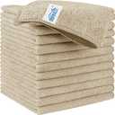 HOMEXCEL Brown Microfiber Cleaning Cloth, 12 Pack Premium Microfiber Towels for Cars, Lint Free, Scratch-Free, Highly Absorbent, Reusable Cleaning Rags for Car, Household, Kitchen, Window, 11.5"X11.5"