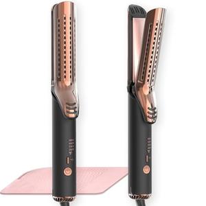 MESCOMB Dual-Voltage Curling Iron - 360° Airflow Styler Curling Iron 1 1/2 inch, Titanium Hair Straightener and Curler 2 in 1 for Women, for Lasting Curls, 4 Temps, Europe Travel 110V-240V
