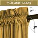 RYB HOME Rich Gold Brown Velvet Curtains 84 inches, Thermal Insulated, Light Blocking, Elegant Rod Pocket Velvet Drapes for Living Room, 52" W x L90 L, 2 Panels Set