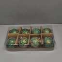 3.15" Vintage Christmas Ball Ornaments, Rustic Green Frosted Distressed Christmas Ornaments Set, Shatterproof Farmhouse-Style Tree Decorations for Xmas Home Holiday Dcor(Pack of 8)