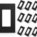 ELEGRP 1-Gang Screwless Decorative Wall Plates, Standard Size Unbreakable Thermoplastic Faceplate Cover for Decorator Receptacle Outlet Switch, UL Listed (10 Pack, Matte Black)