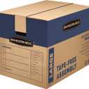 Bankers Box Large Prime Moving Box 6 Pack, Reinforced Handles, Tape-Free Assembly, Attached Lid, 18-in x 18-in x 24-in (0062904)